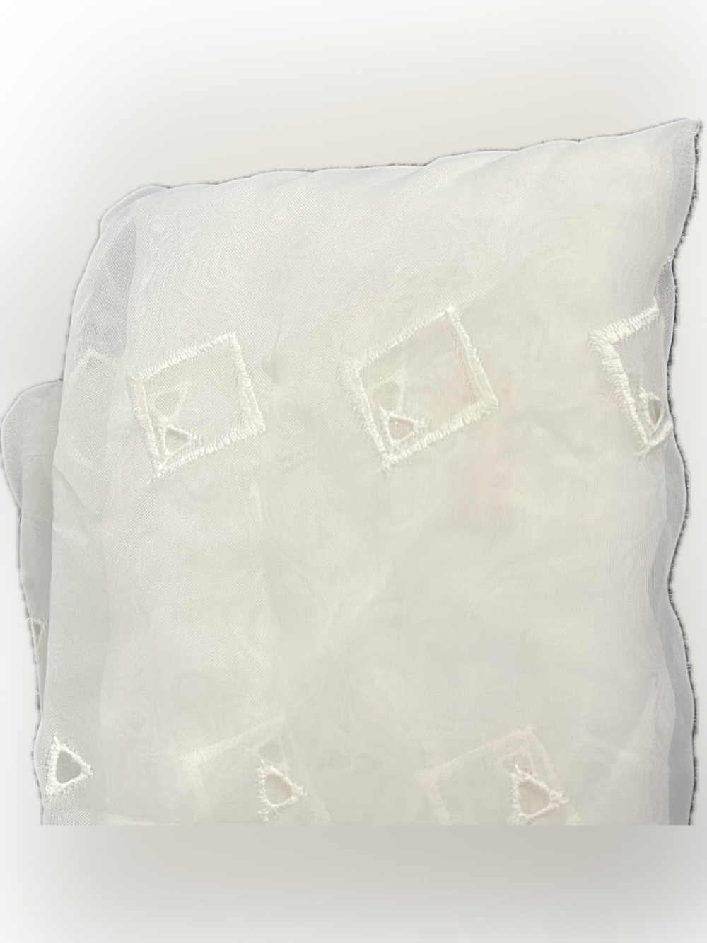 💥 Vintage Krieger Sheer Embroidered Eyelet Geometric Fabric Panel Sew Art